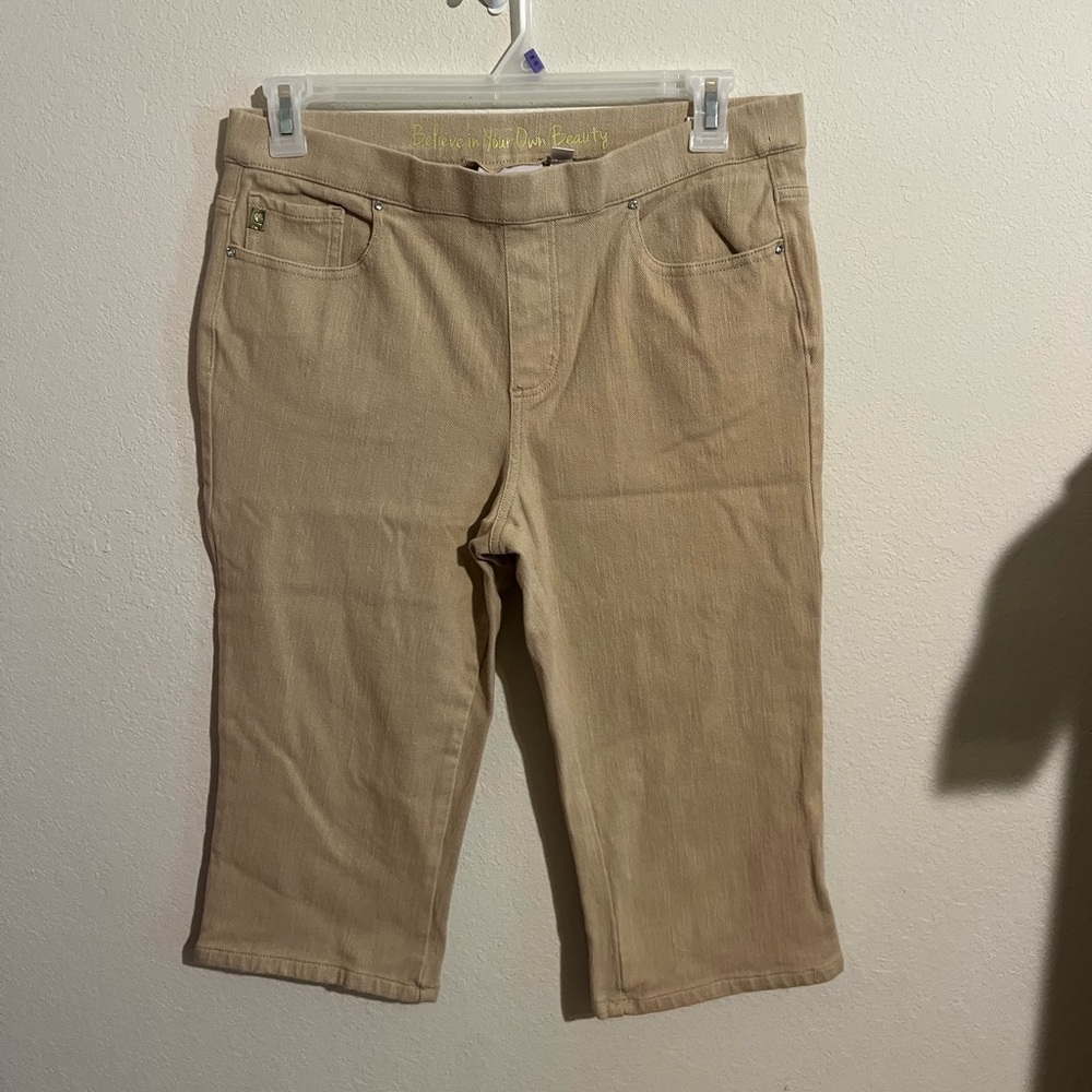 Belle by Kim Gravel Khaki capris